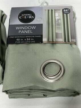 Living Colors Montego Curtain Panel 48x84 Sage Green Grommet Set of 2